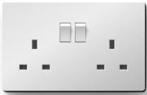13A 2 Gang Switched Socket SP - White