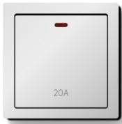 20A DP switch, neon  20A/250V~White